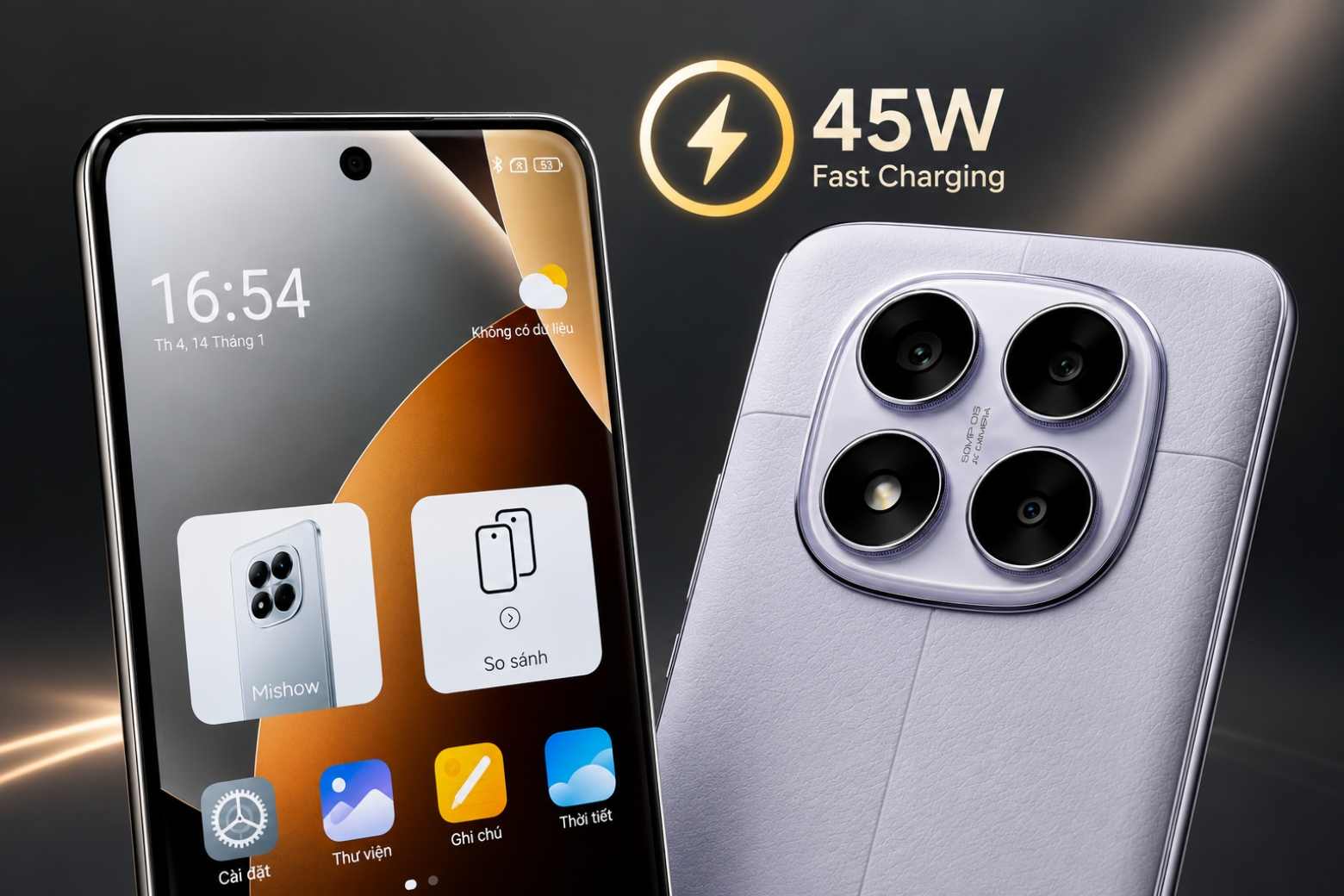 So sánh Redmi Note 15 Pro 5G và Redmi Note 14 Pro 5G: Pin khủng hay giá tốt? 13 So sánh Redmi Note 15 Pro 5G và Redmi Note 14 Pro 5G sạc nhanh 45W
