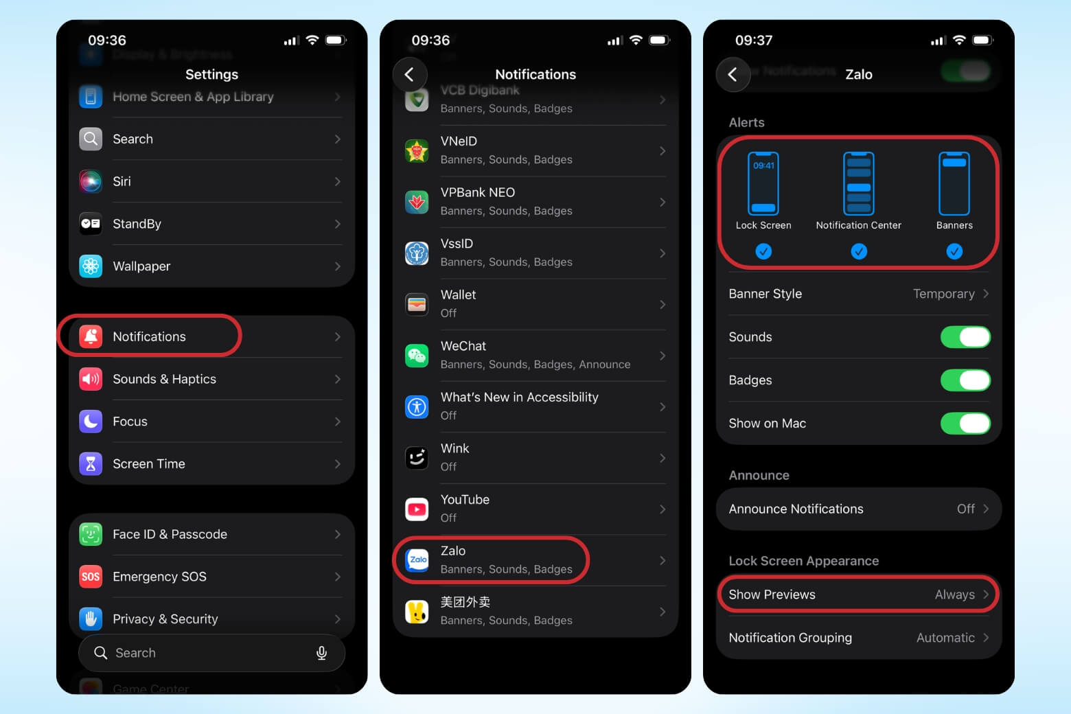 Xem tin nhắn đã thu hồi trên Zalo trên iPhone: Sự thật & Cách xem 2026 8 Cài đặt show tin nhắn Zalo ở màn hình khoá cũng là cách giúp bạn xem nhanh tin nhắn Zalo được gửi đến