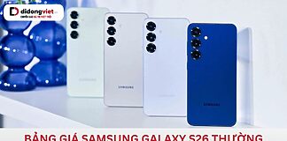 Bảng giá Samsung Galaxy S26 thường chi tiết
