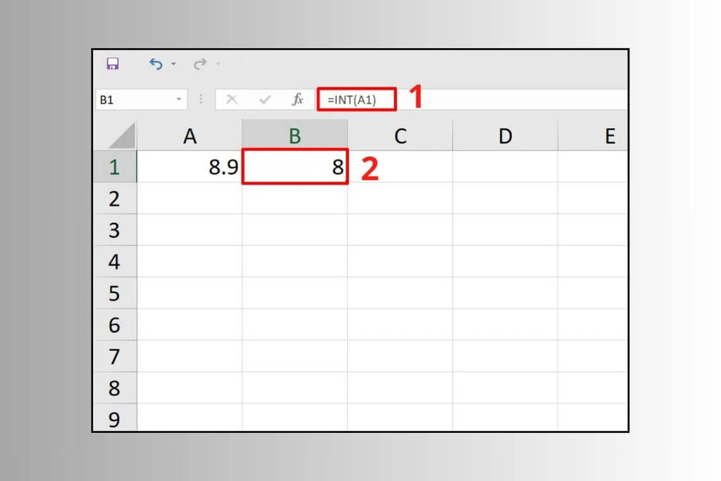 Hàm INT trong Excel là gì? Cách sử dụng hàm INT trong Excel 11 Dùng hàm INT Làm tròn số dương (Cơ bản)