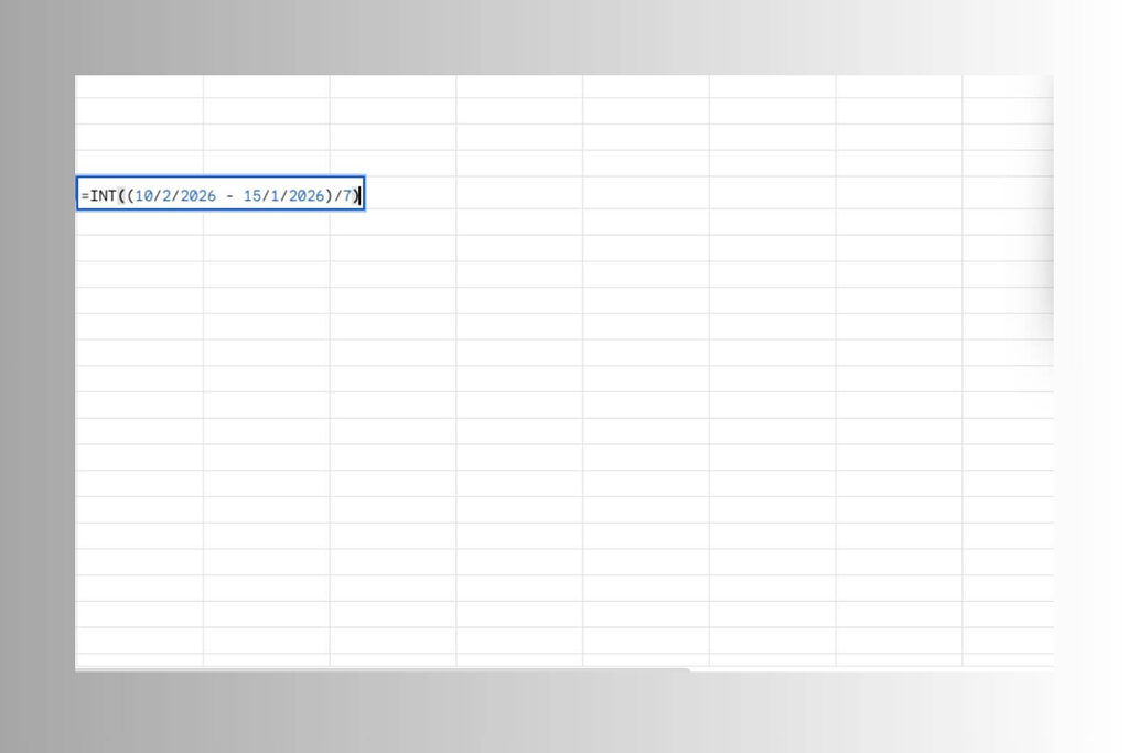 Hàm INT trong Excel là gì? Cách sử dụng hàm INT trong Excel 14 Tính số tuần của một dự án hoặc thai kỳ bằng hàm INT