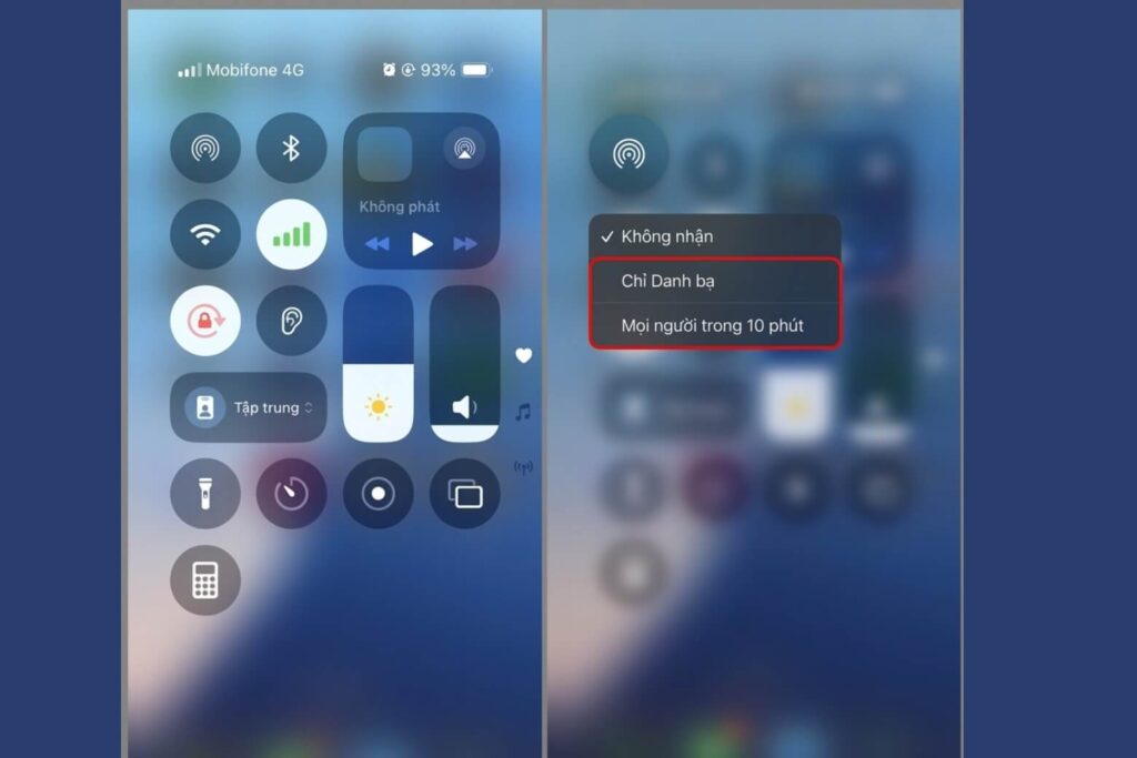AirDrop là gì? Hướng dẫn chia sẻ dữ liệu siêu tốc trên iPhone 14 Thiết lập AirDrop nhanh trong Control Center để kiểm soát quyền nhận tệp.