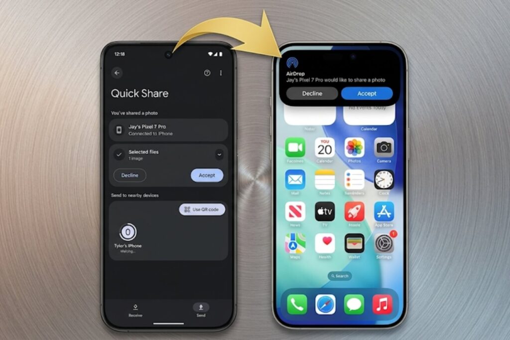 AirDrop là gì? Hướng dẫn chia sẻ dữ liệu siêu tốc trên iPhone 15 Chọn tệp → nhấn Chia sẻ → chọn AirDrop → chạm vào thiết bị người nhận để gửi.
