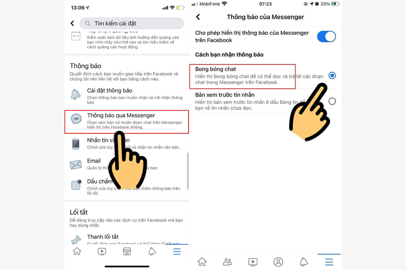 Hướng dẫn bật bong bóng chat Messenger trên iPhone từ A đến Z 10 Bong bóng chat Messenger trên iPhone bật tính năng
