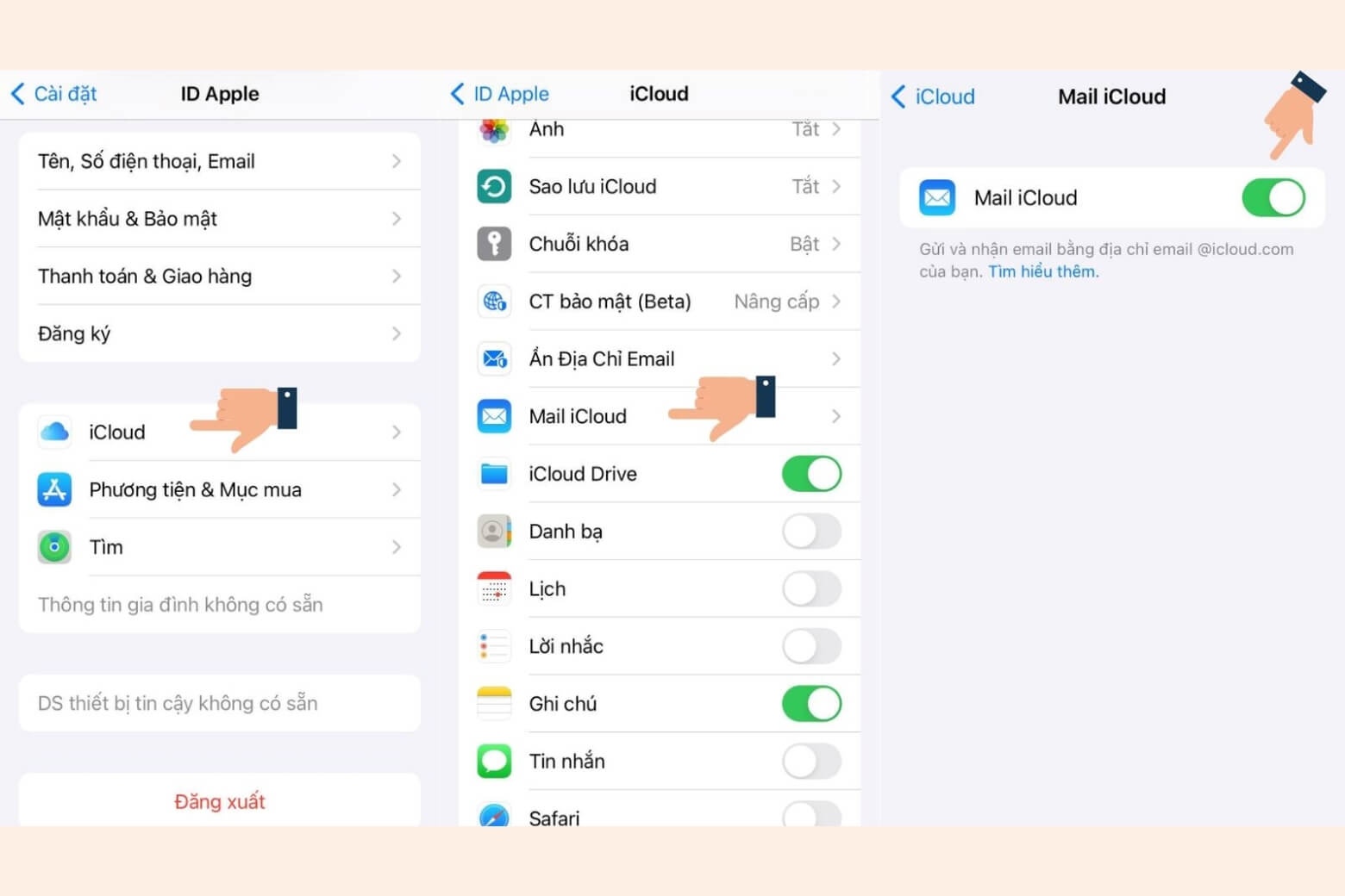 iCloud Mail là gì? Cách tạo và đăng nhập iCloud Mail trên iPhone 10 Cách bật iCloud Mail trong cài đặt iPhone