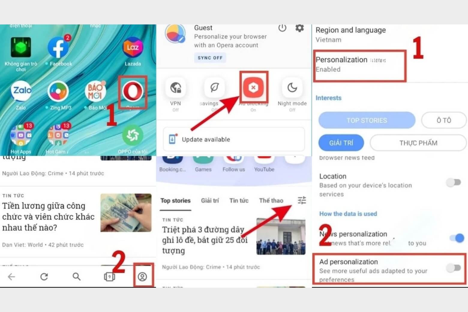 Cách chặn quảng cáo trên điện thoại OPPO đơn giản, dễ áp dụng 21 cách chặn quảng cáo trên điện thoại OPPO bằng Opera