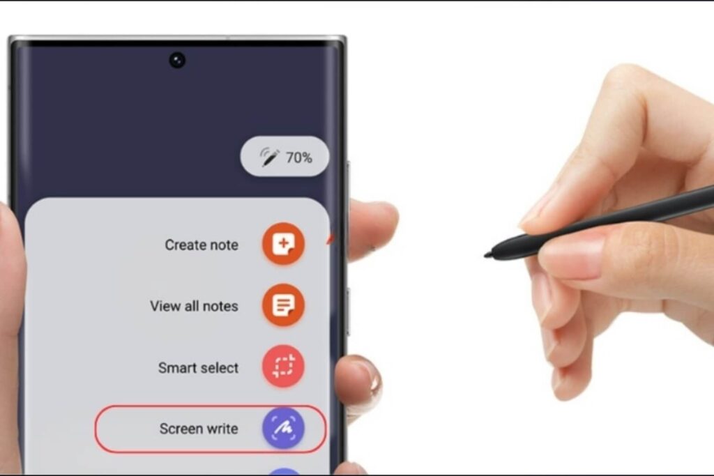 S Pen Smart Select cho phép chụp vùng cụ thể với nhiều hình dạng và tùy chọn sao chép text, tạo GIF hoặc lưu ảnh.