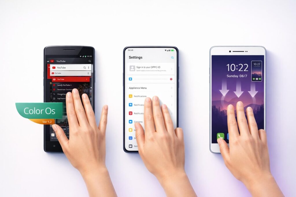 Vuốt ba ngón tay từ trên xuống là cách chụp ảnh nhanh được hỗ trợ trên Xiaomi, Oppo và Realme.