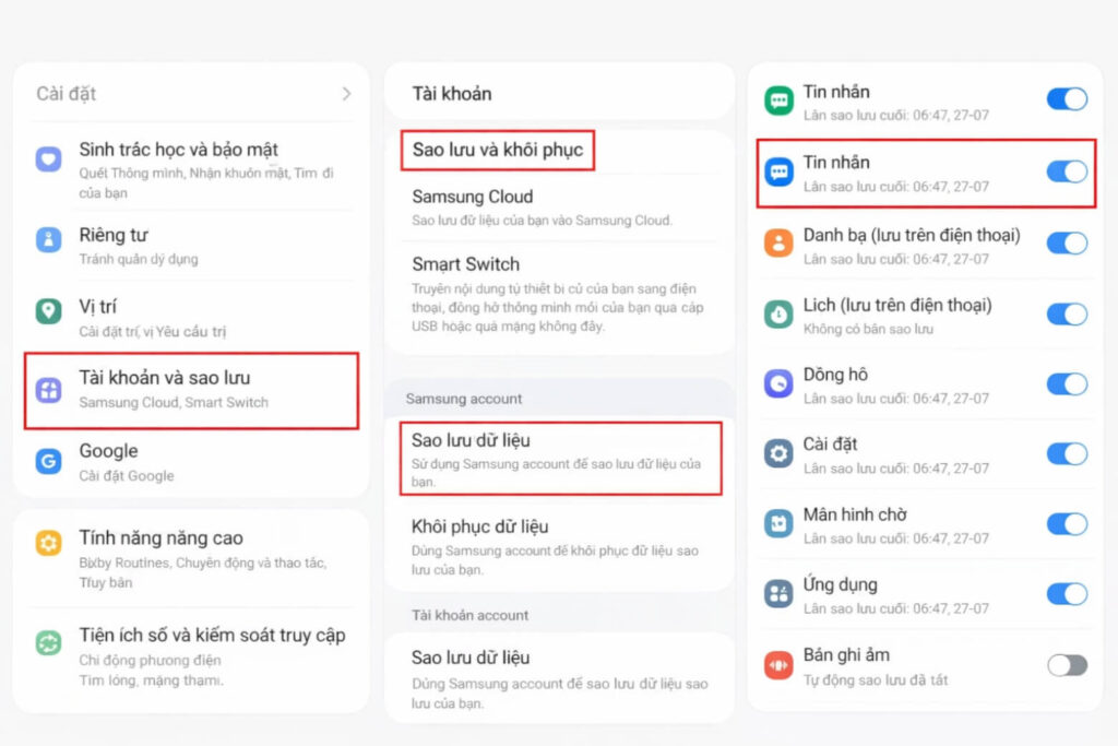 Cách khôi phục tin nhắn SMS trên điện thoại- Phương pháp đơn giản cho iPhone/Android 19 Samsung Cloud—khôi phục riêng tin nhắn mà không cần reset toàn bộ máy.
