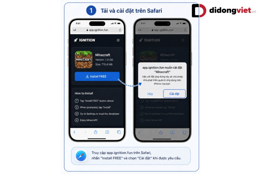 Cách tải Minecraft miễn phí trên iPhone đơn giản, an toàn 2026 11 Ignition.fun hỗ trợ cài ứng dụng iOS qua nền tảng bên thứ ba mà không cần Jailbreak.