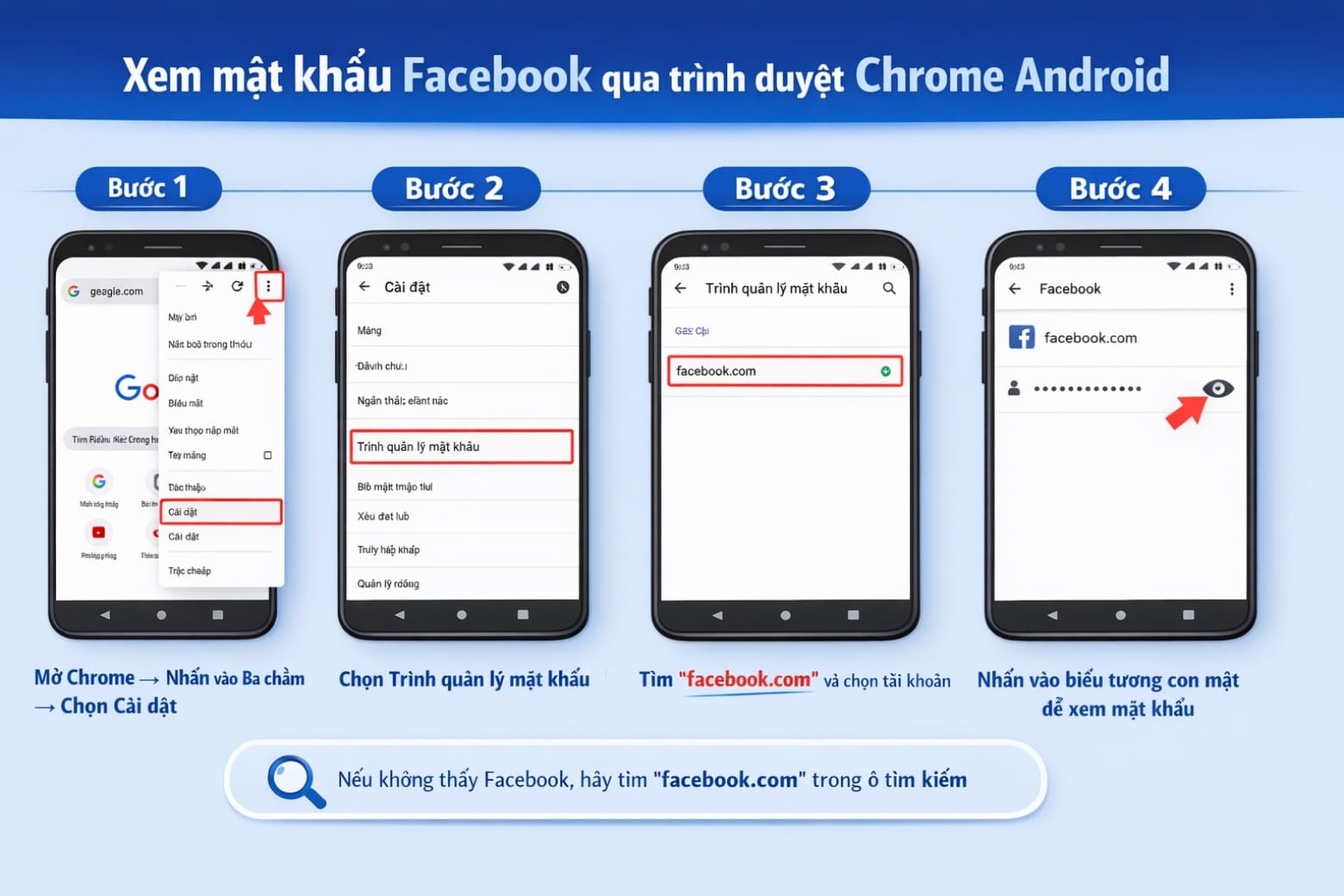 Hướng dẫn cách xem mật khẩu Facebook trên điện thoại, máy tính 14 Xem mật khẩu Facebook qua Trình quản lý mật khẩu Google