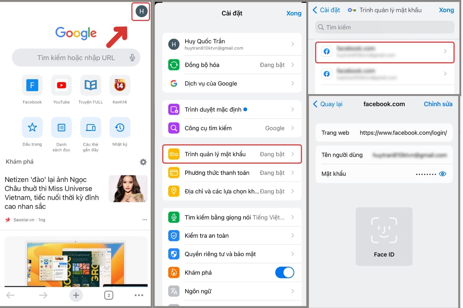Hướng dẫn cách xem mật khẩu Facebook trên điện thoại, máy tính 13 Xem mật khẩu Facebook trên iPhone qua Google Chrome