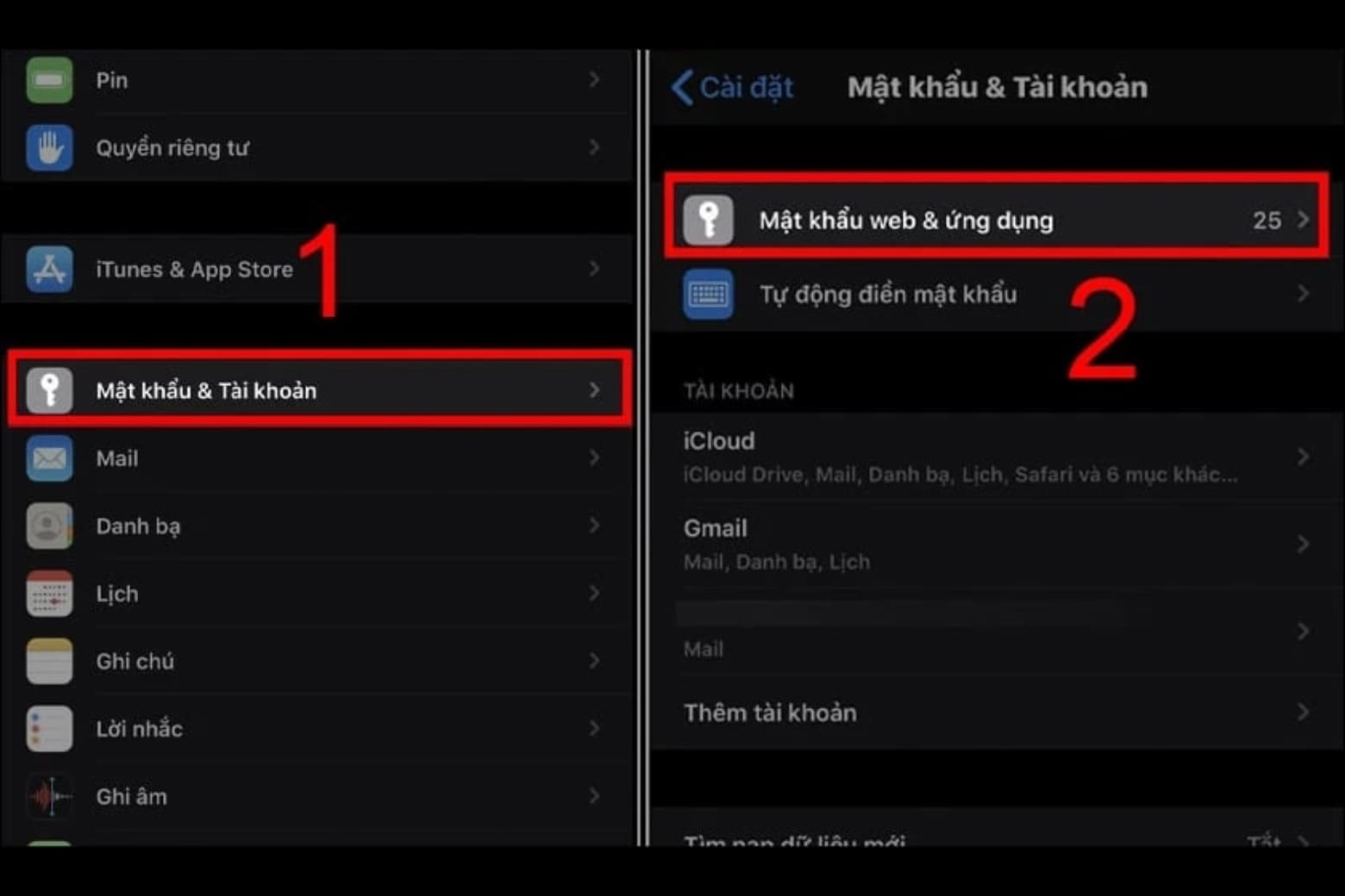 Hướng dẫn cách xem mật khẩu Facebook trên điện thoại, máy tính 11 Xem mật khẩu Facebook trên iPhone qua Cài đặt
