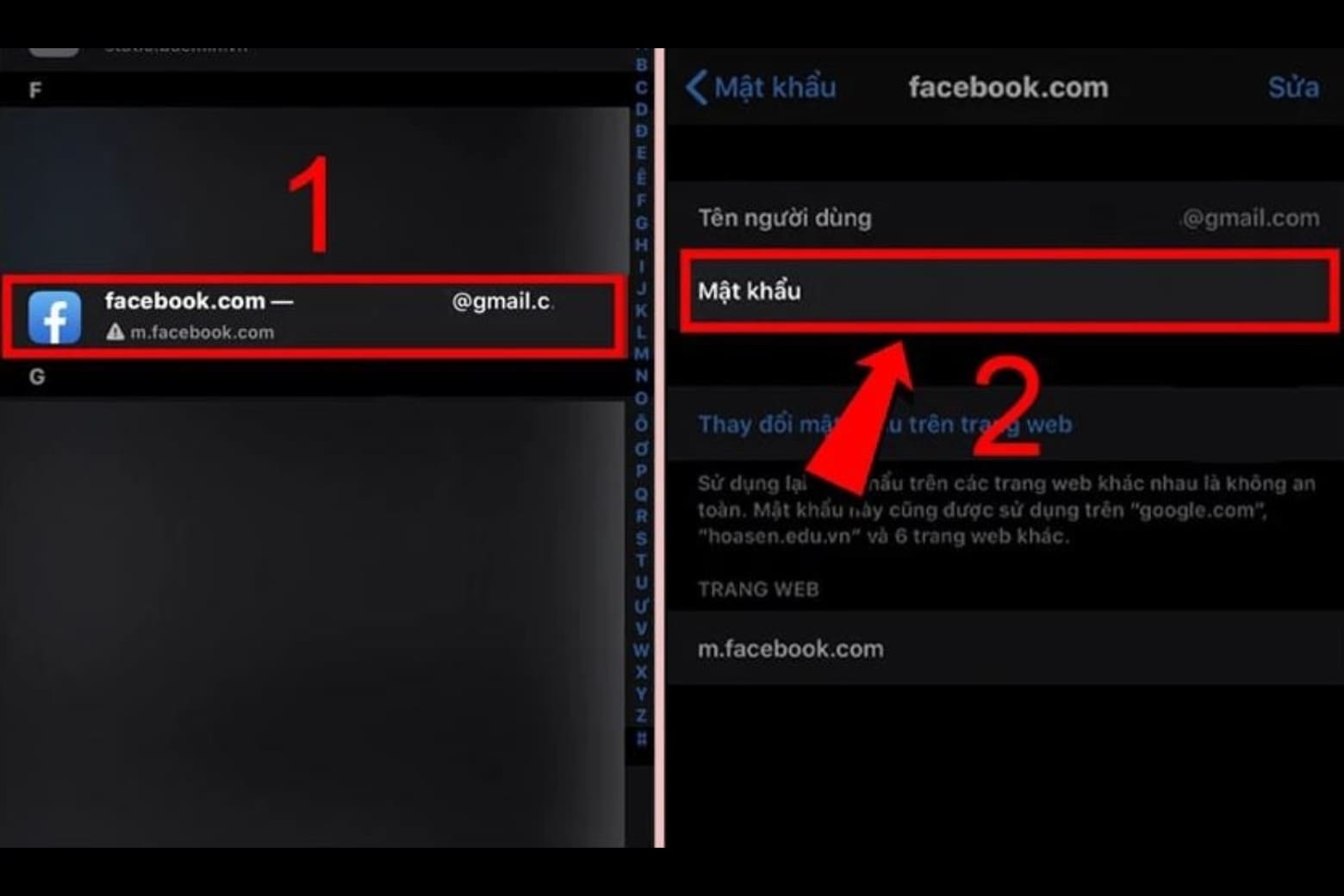 Hướng dẫn cách xem mật khẩu Facebook trên điện thoại, máy tính 12 Xem mật khẩu Facebook trên iPhone qua Cài đặt