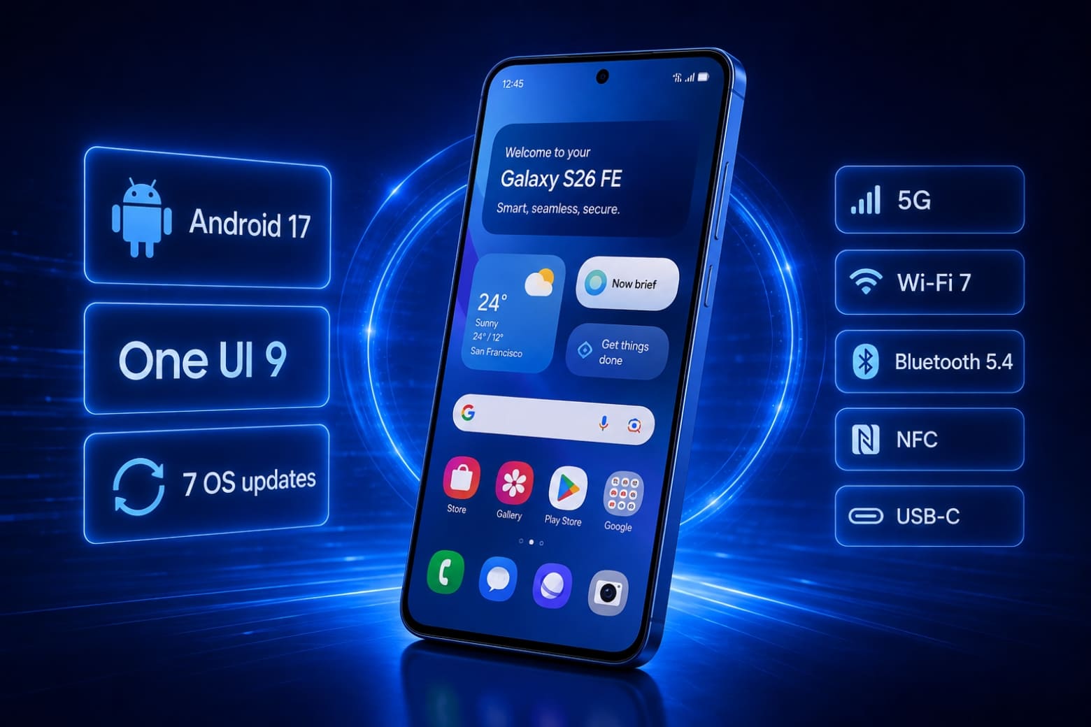 Cấu hình Samsung Galaxy S26 FE chi tiết có gì nổi bật? 13 Android 17 và One UI 9 mở ra nền tảng phần mềm mới cùng vòng đời sử dụng dài