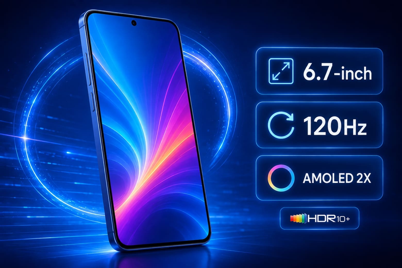 Cấu hình Samsung Galaxy S26 FE chi tiết có gì nổi bật? 10 Màn hình 6,7 inch 120Hz hứa hẹn mang đến không gian hiển thị rộng và mượt mà
