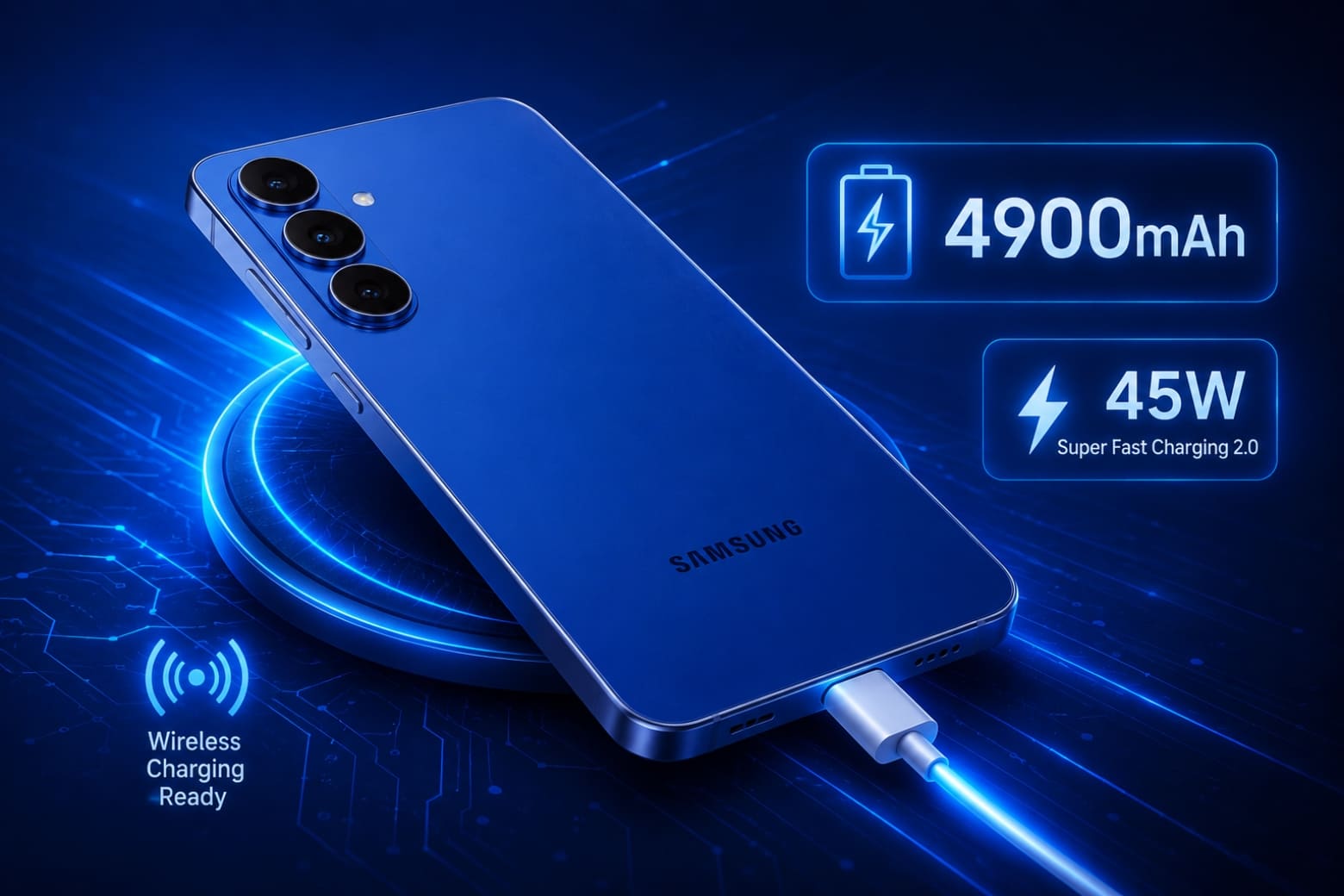 Cấu hình Samsung Galaxy S26 FE chi tiết có gì nổi bật? 12 Pin 4.900mAh kết hợp sạc 45W giúp đáp ứng tốt nhu cầu sử dụng cường độ cao