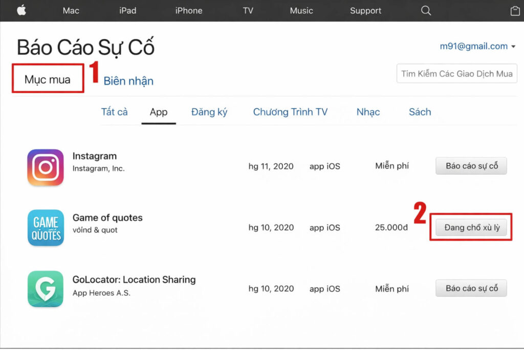 Hoàn tiền Apple - Hướng dẫn chi tiết 90 ngày + Cách yêu cầu nhanh nhất 18 Nhấp "Gửi" để gửi yêu cầu hoàn tiền và kiểm tra trạng thái trên reportaproblem.apple.com.