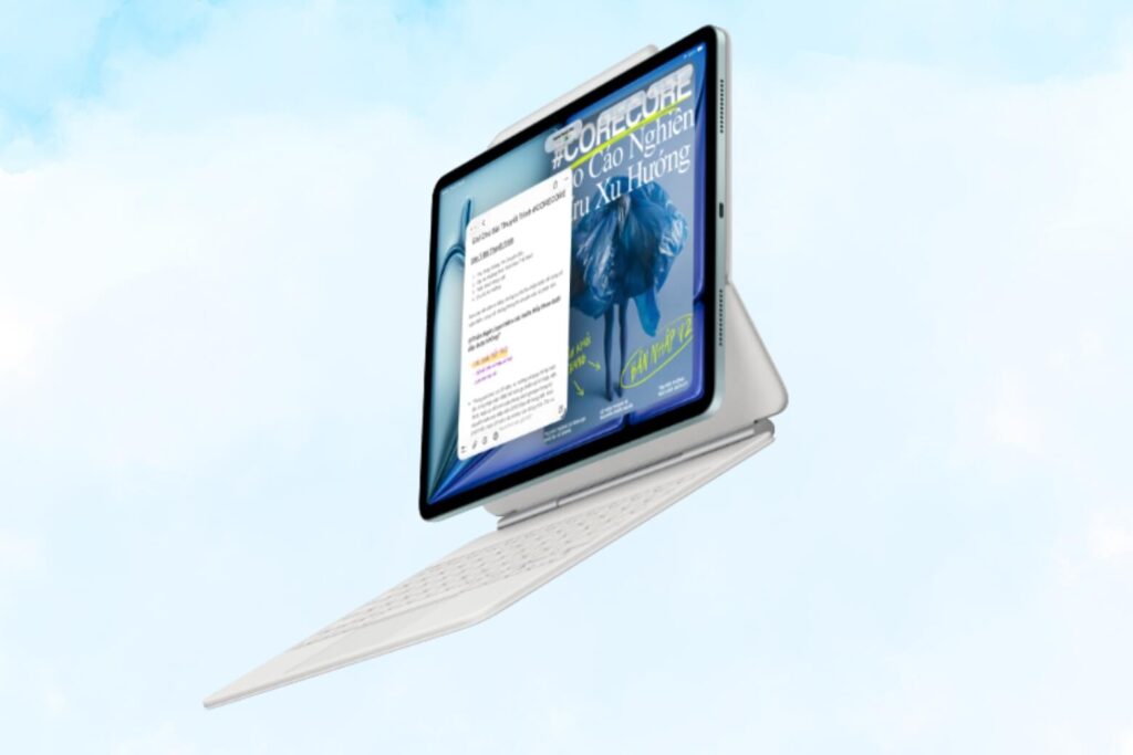 Sự đồng bộ màu sắc giữa iPad Air M4 và phụ kiện giúp tổng thể thiết bị cao cấp và hài hòa hơn.