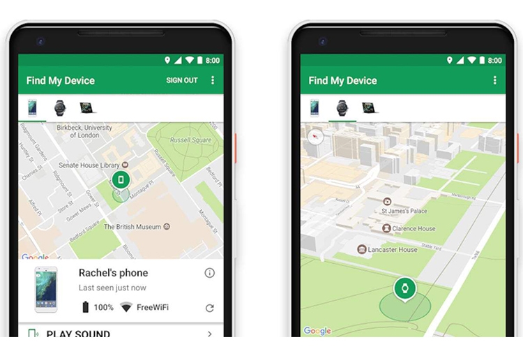 Reset điện thoại từ xa qua Google Find My Device