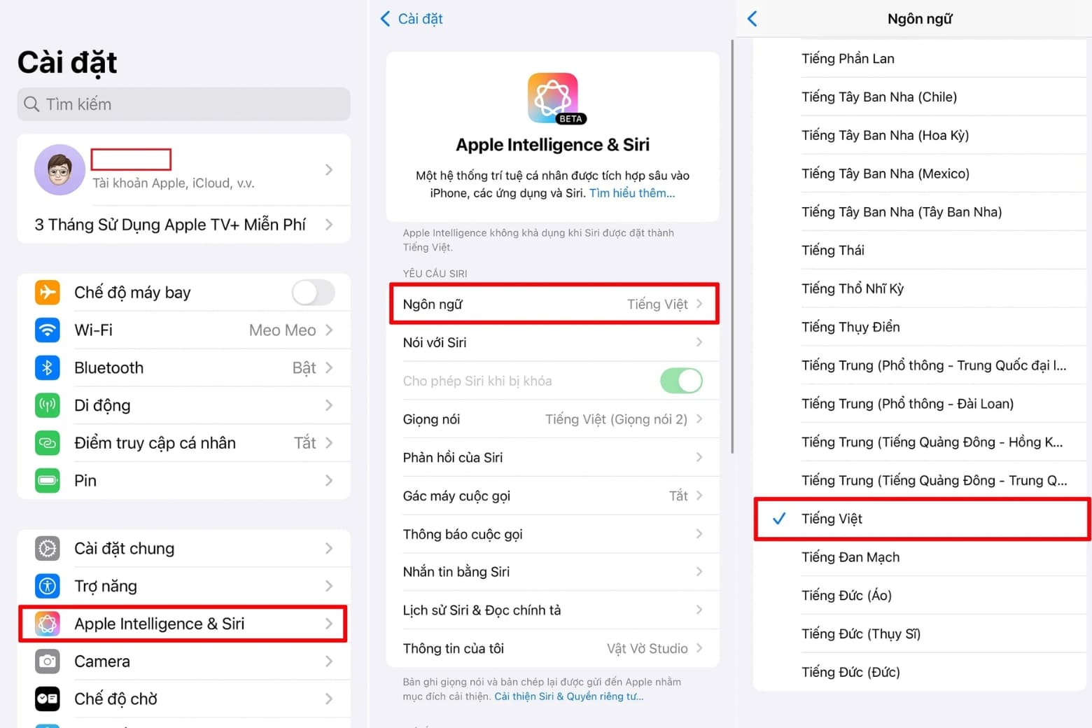 Hướng dẫn cách dùng Siri tiếng Việt trên iPhone từ A đến Z 10 Bật Siri tiếng Việt trong cài đặt