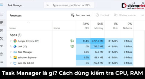 Task Manager là gì? Cách dùng kiểm tra CPU, RAM chi tiết Task Manager là gì