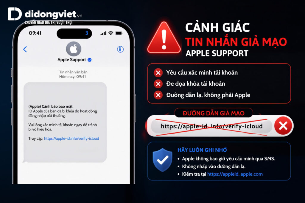 Hướng dẫn tìm iPhone bị mất nhanh chóng và cách vượt qua rào cản mã bảo mật 8 Cảnh giác tin nhắn SMS giả mạo Apple Support chứa đường link lừa đảo lấy cắp mật khẩu iCloud