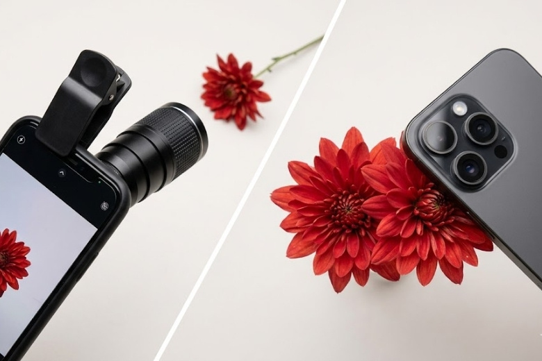 Lens Macro là gì? Sự thật về camera chụp cận cảnh trên điện thoại 7 so sánh sự tiện lợi giữa ống kính macro kẹp ngoài và camera macro tích hợp trên flagship