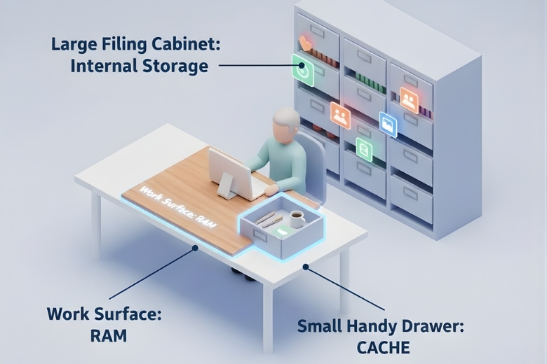 Bộ nhớ đệm (Cache) là gì? Hiểu đúng để dọn sạch bộ nhớ và chọn smartphone cấu hình mạnh 7 Bộ nhớ đệm Cache là gì