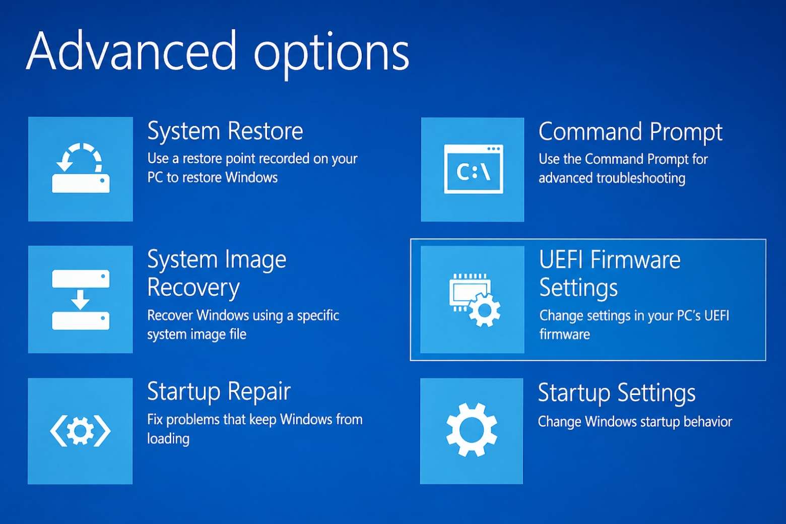 Boot Lenovo vào BIOS bằng Advanced Startup Windows