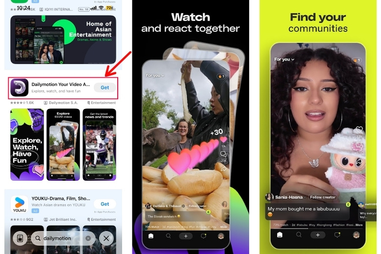 Cách tải ứng dụng Dailymotion cho điện thoại