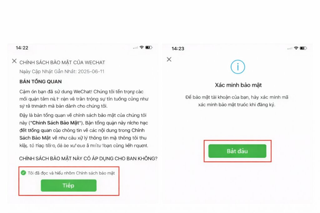 Hướng dẫn cách tải WeChat, đăng ký và vượt ải quét mã QR 17 Hoàn tất đăng ký bằng bước xác minh bảo mật kéo thả mảnh ghép chính xác.