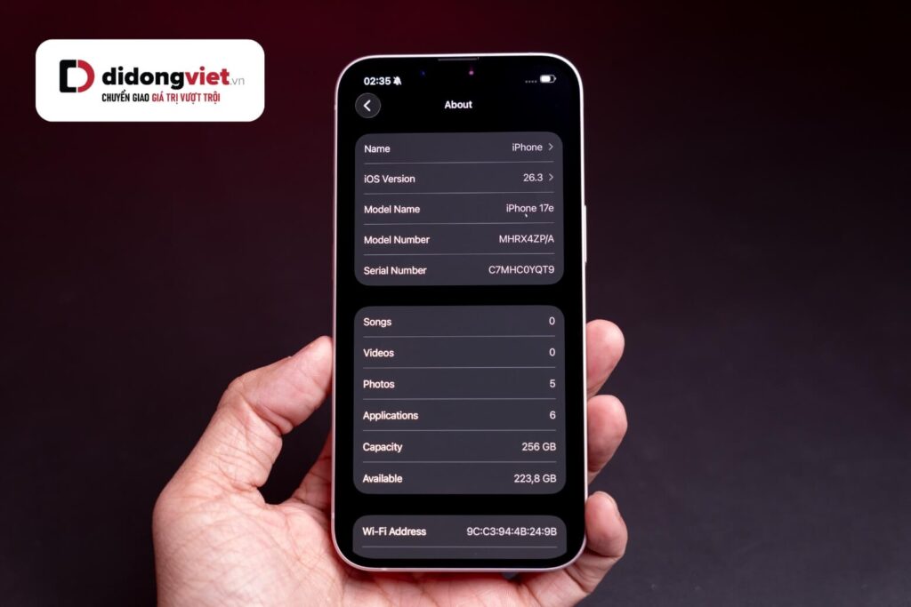 Đánh giá pin iPhone 17e: Thời lượng thực tế có đáp ứng đủ nhu cầu? 13 Với nhu cầu cơ bản và Wi-Fi ổn định, pin iPhone 17e đủ dùng thoải mái cả ngày.