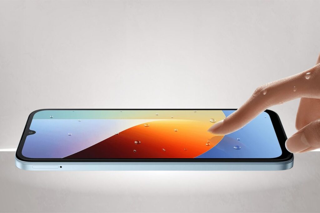 Đánh giá Redmi A7 Pro: Pin 6000mAh, hệ điều hành HyperOS, màn hình 6.9 inch 13 IP52 và Wet Touch 2.0 giúp máy dùng mượt cả khi ướt mưa.