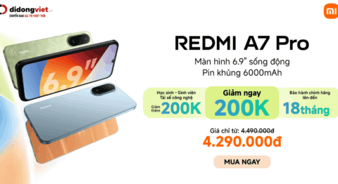 Di Động Việt mở bán Xiaomi Redmi A7 Pro