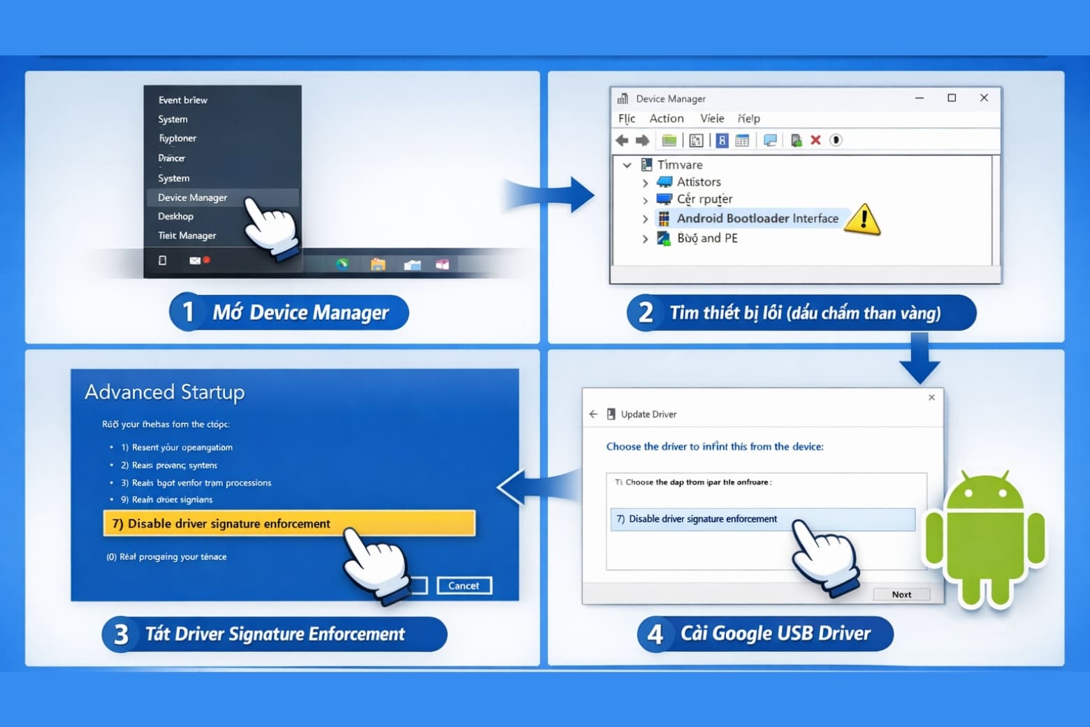 Fastboot là gì? Giải mã chốt chặn cuối cùng trên hệ thống Android 10 Vượt rào cản Windows: Cài Driver ép buộc