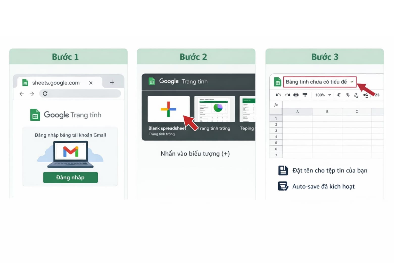 Google Sheets là gì? Công cụ bảng tính đám mây cứu cánh dân văn phòng 11 3 Bước khởi tạo bảng tính đầu tiên