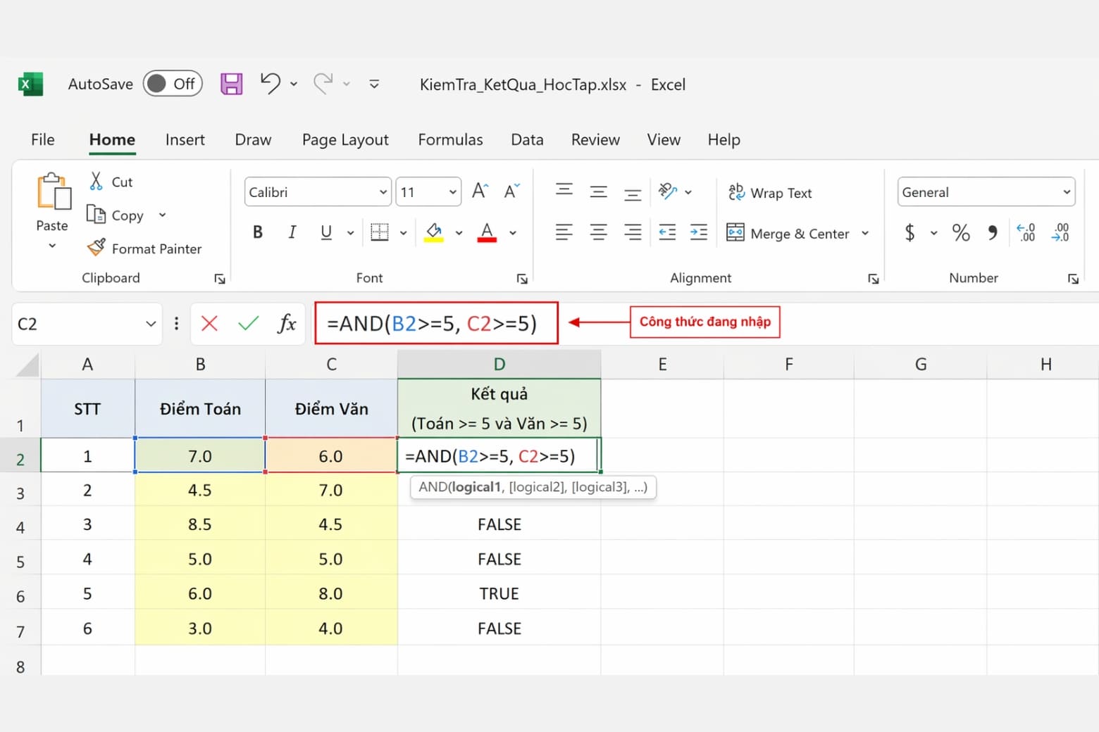 Hàm AND trong Excel: Cú pháp và cách kết hợp hàm IF thực chiến 6 Cách dùng hàm AND độc lập để lọc dữ liệu nhanh