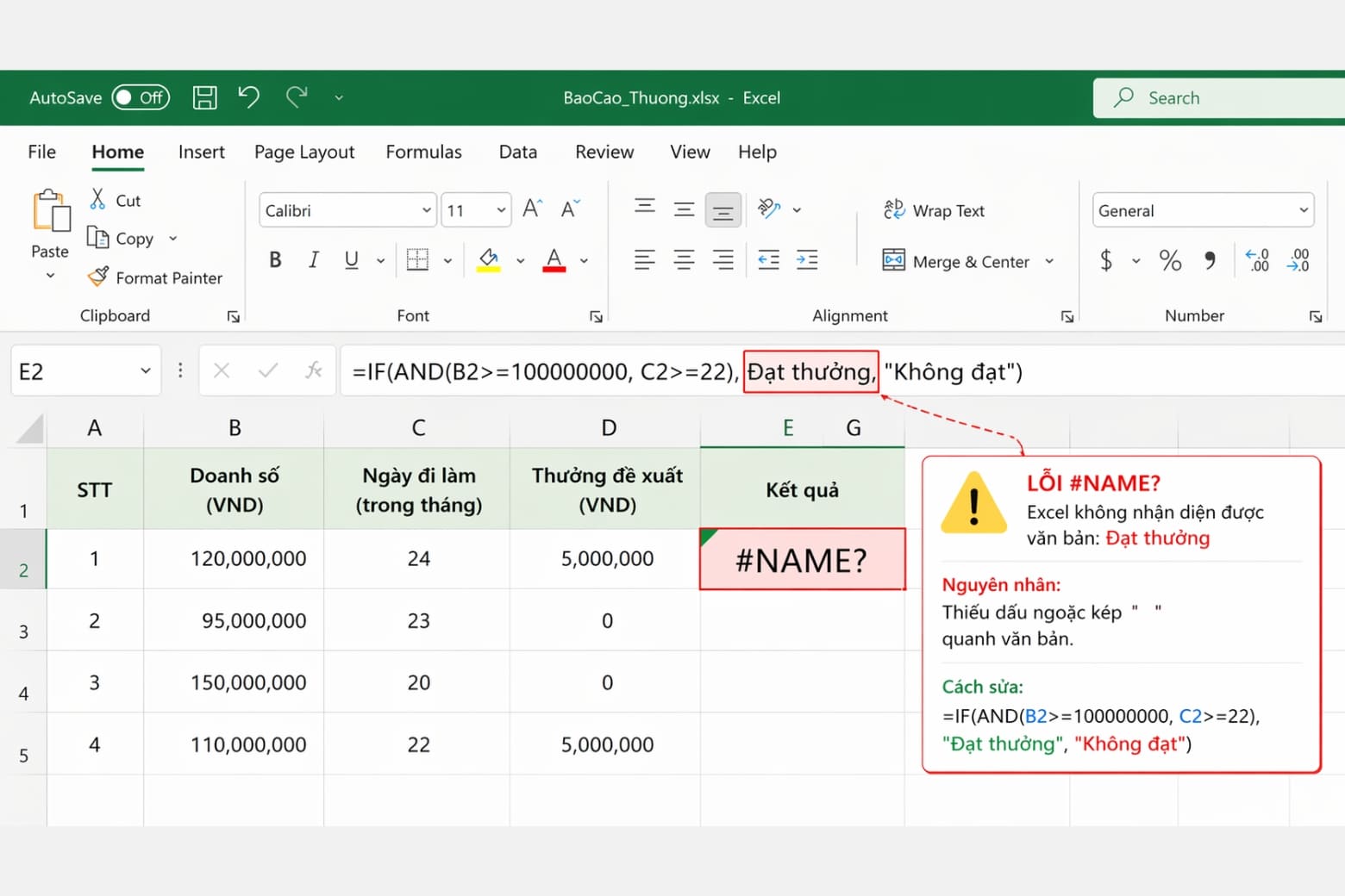 Hàm AND trong Excel: Cú pháp và cách kết hợp hàm IF thực chiến 8 Các lỗi thường gặp khi dùng hàm AND