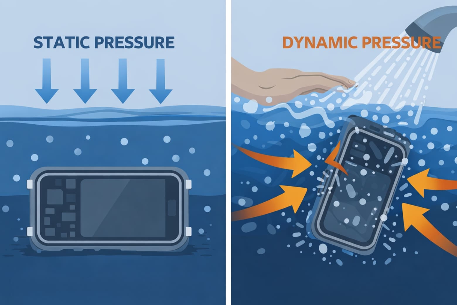 IP68 là gì? Ranh giới giữa kháng nước tiêu chuẩn và chính sách từ chối bảo hành 9 Áp suất động (Dynamic Pressure) vượt giới hạn chịu đựng vật lý