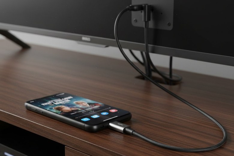 Cách kết nối điện thoại với tivi Samsung đơn giản, nhanh nhất 2026 17 Cách kết nối điện thoại với tivi Samsung bằng cáp HDMI (có dây)