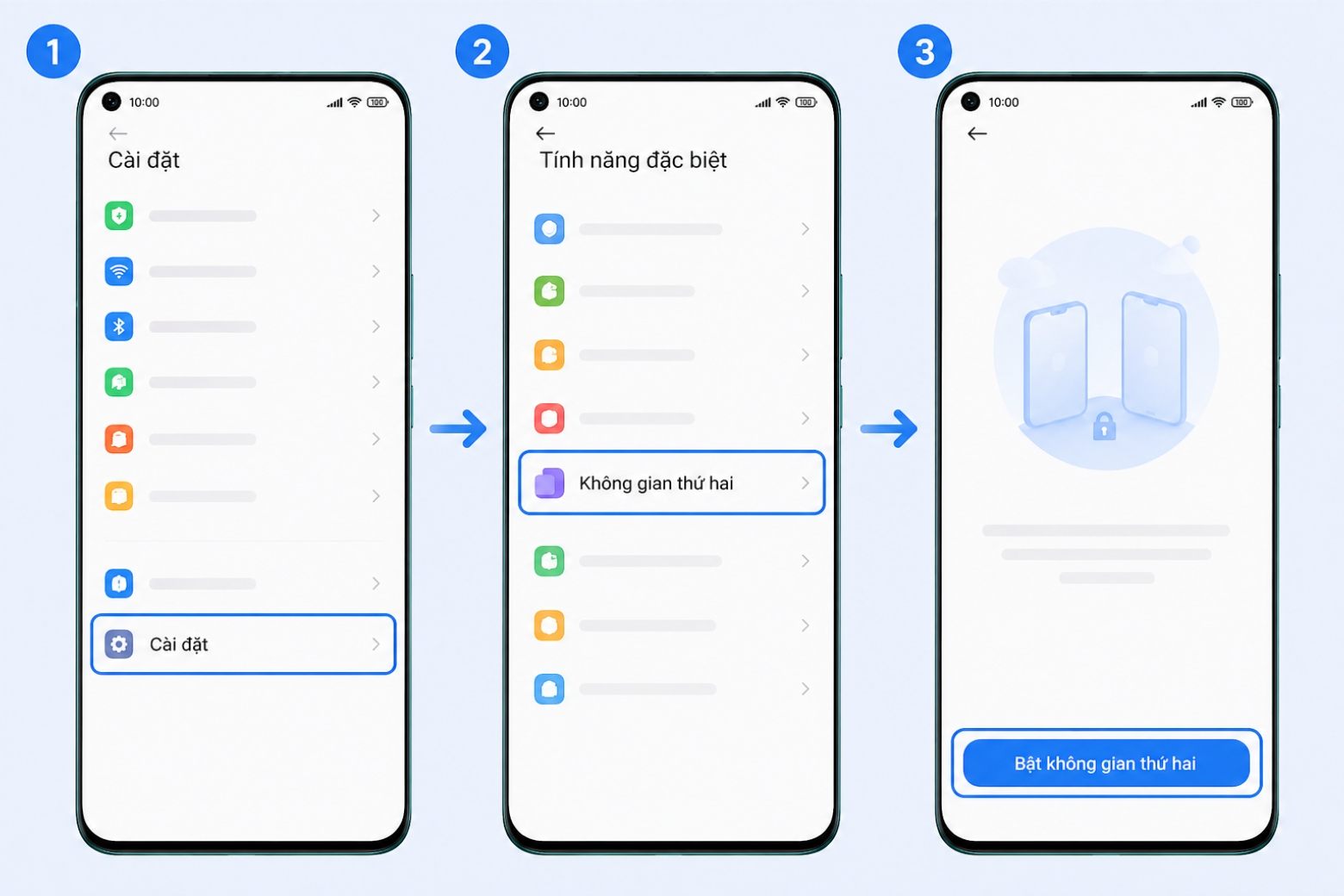 Cách sử dụng không gian thứ 2 Xiaomi: Bật, tắt và tối ưu bảo mật 10 Không gian thứ 2 Xiaomi bật trên miui