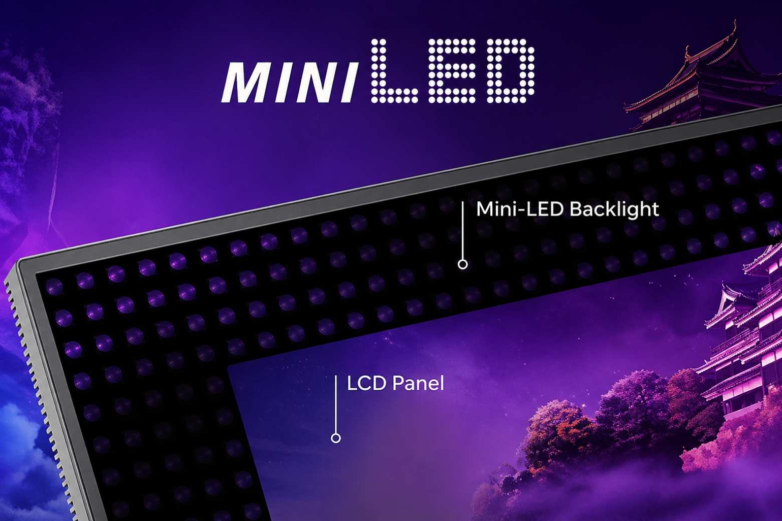 mini led mật độ đèn nền dày tăng độ tương phản