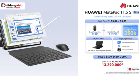 mở bán Huawei Matepad 11.5 S 2026 tại Di Động Việt bộ quà khủng