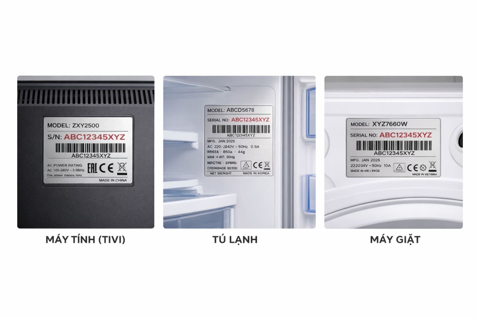 Số seri là gì: DNA định danh duy nhất và rào chắn chống hàng giả phổ biến 10 Tìm trên thiết bị gia dụng
