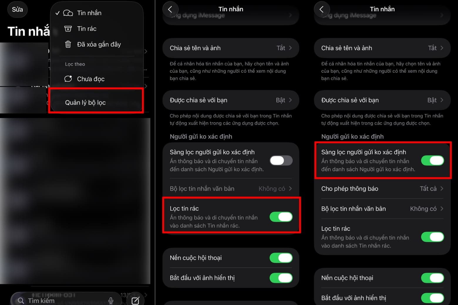 Tin nhắn rác, spam tin nhắn là gì? Cách nhận diện và 3 cấp độ chặn triệt để 9 Kích hoạt bộ lọc tin nhắn rác trên iPhone (iOS)