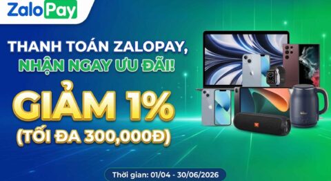 Sắm Đồ Công Nghệ, Chốt Đơn Gia Dụng – Nhận Ưu Đãi Đậm khi thanh toán ZaloPay tại Di Động Việt thanh toán Zalopay Di Động Việt giảm 1% tối đa 300.000 vnđ