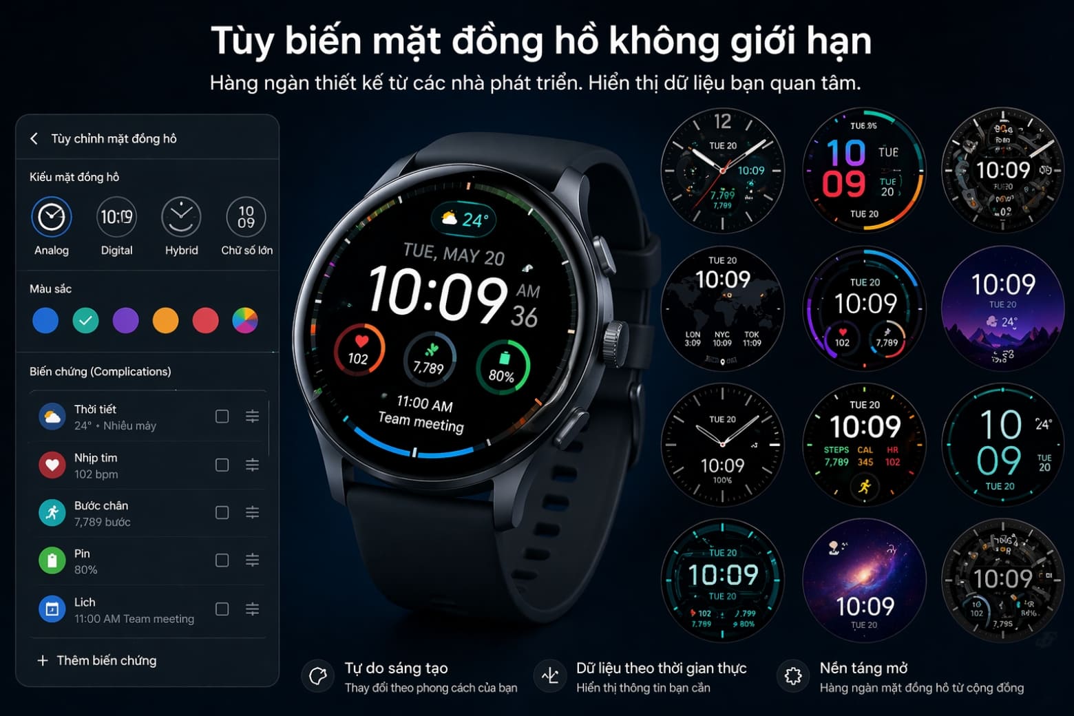 Wear OS là gì? Sự khác biệt giữa smartwatch đích thực và đồng hồ cơ bản 10 Tùy biến mặt đồng hồ không giới hạn