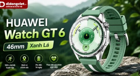 HUAWEI Watch GT 6 46mm Xanh Lá: Dây Vải Dệt Sinh Thái, Pin 21 Ngày, GPS Kép HUAWEI Watch GT 6 46mm Xanh Lá