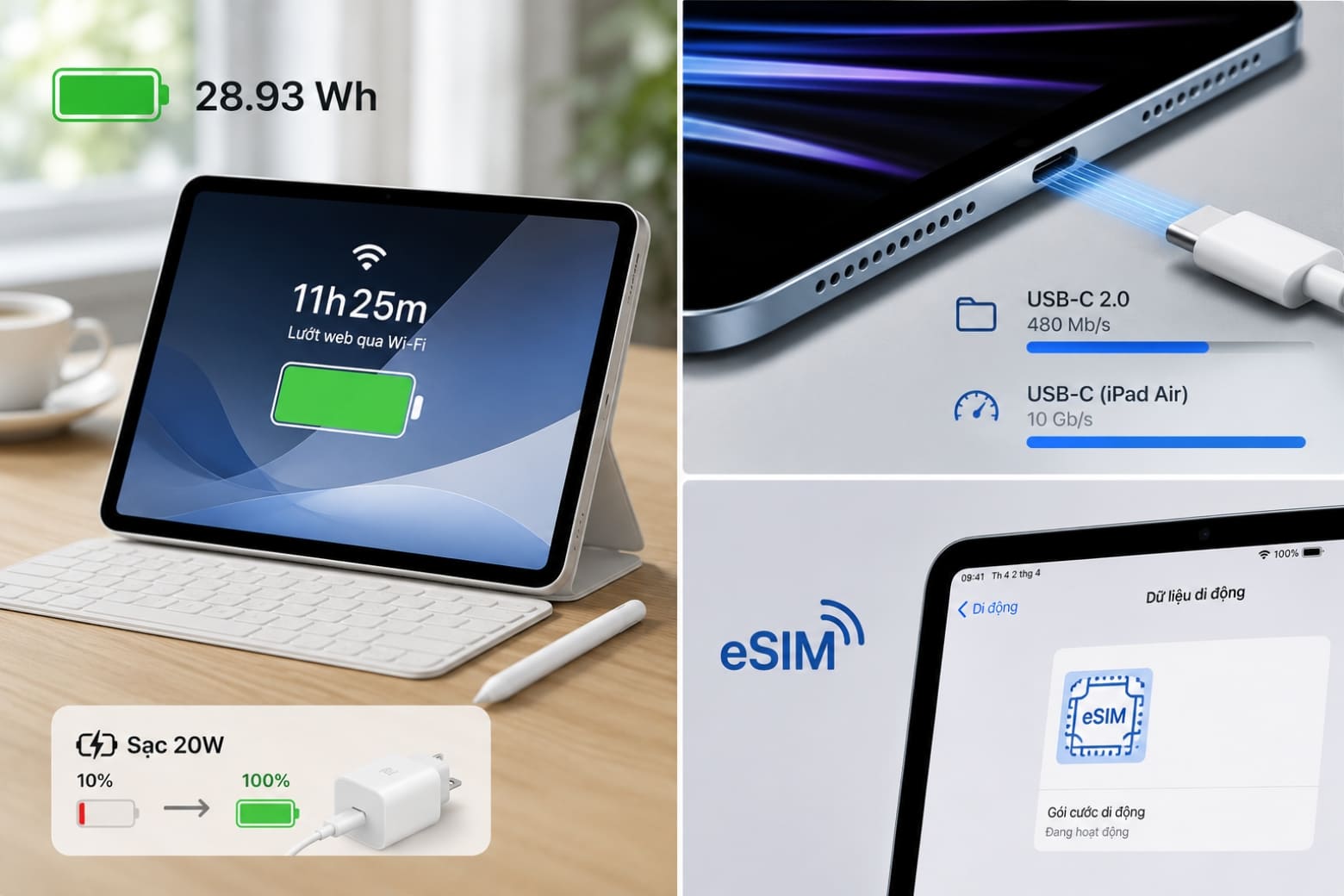 Đánh giá cấu hình iPad A16 (Gen 11): Giải mã sức mạnh thực dụng năm 2026 9 Thời lượng pin iPad A16 thực tế và những cắt giảm ngầm